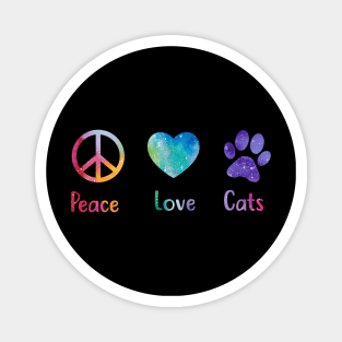 Peace Love Cats Peace Sign Magnet